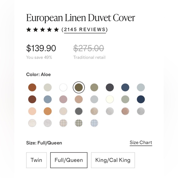 Quince European Linen Duvet Cover - Picture 4 of 5